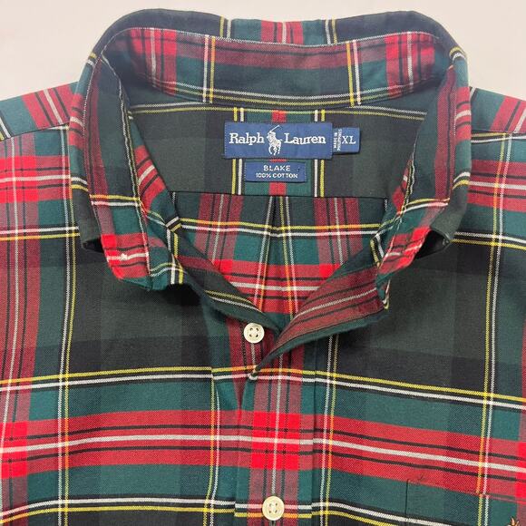 Ralph Lauren VTG 90's Boxer Logo Men's XL Plaid Button Down Shirt Classic Fit - Picture 5 of 11